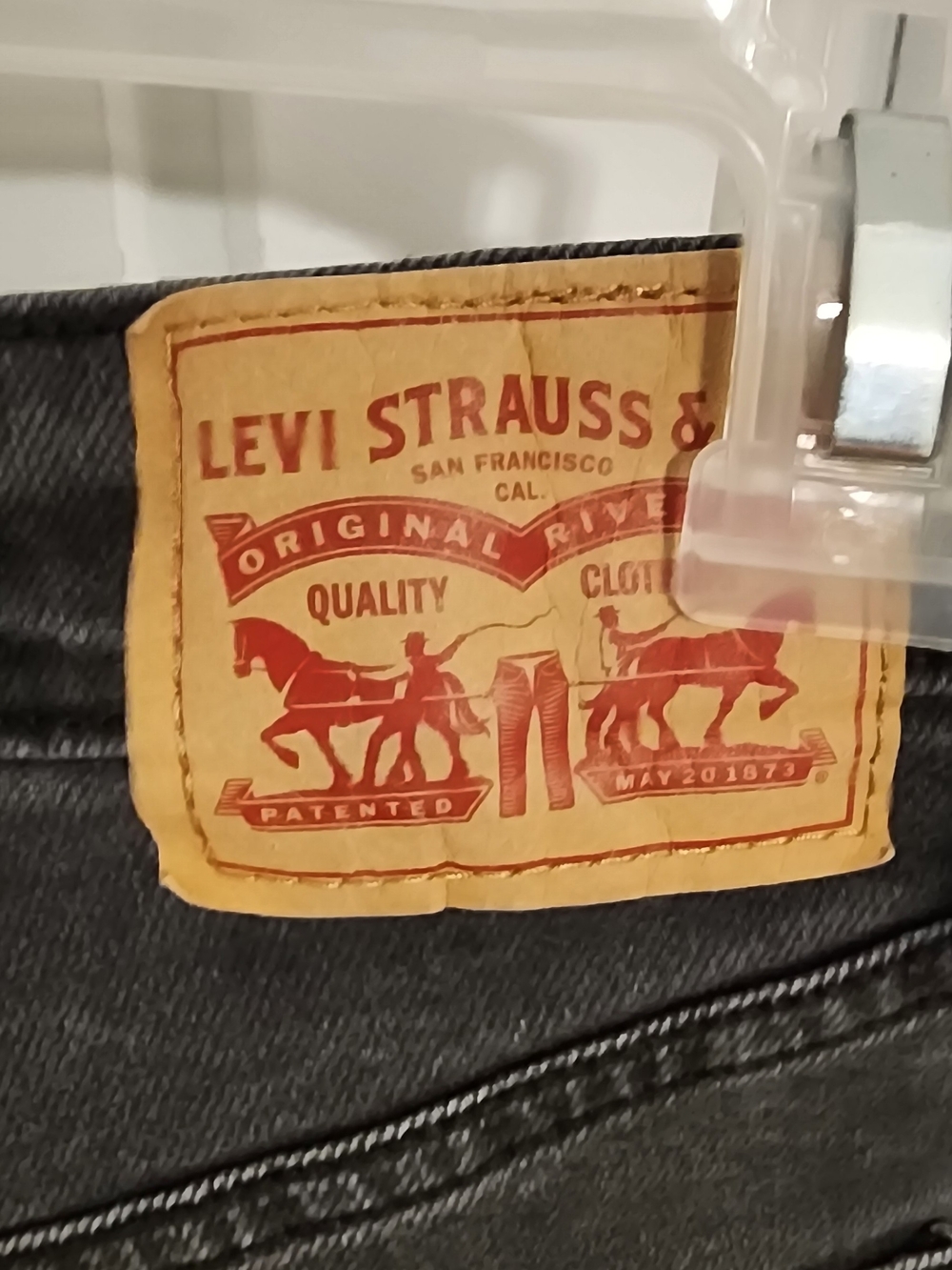 Levi's Women's Black Slim Jeans with Tan Leather Patch